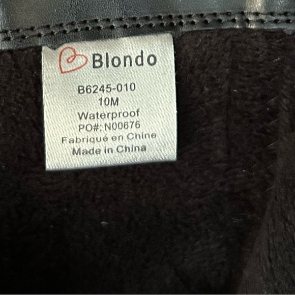 Blondo Val Waterproof Black Moto Boots with Faux Fur Lining and Buckles, Size 10 - Picture 16 of 16